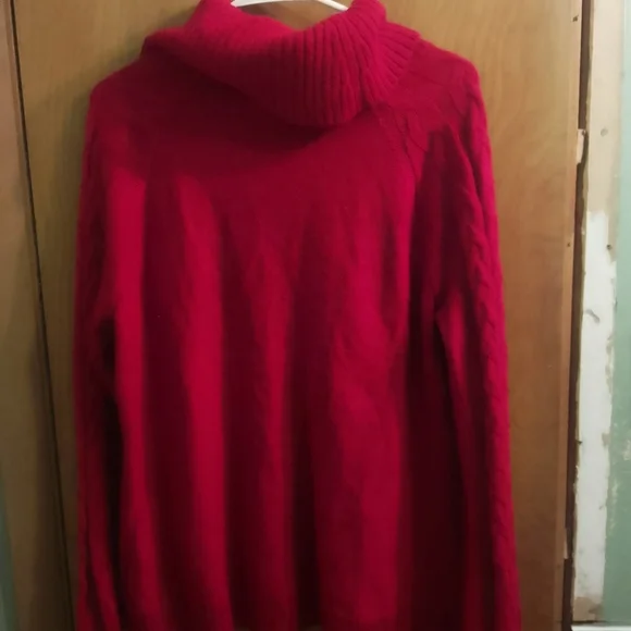 New York & Company Vibrant Red Cowl Neck Sweater - Picture 6 of 10